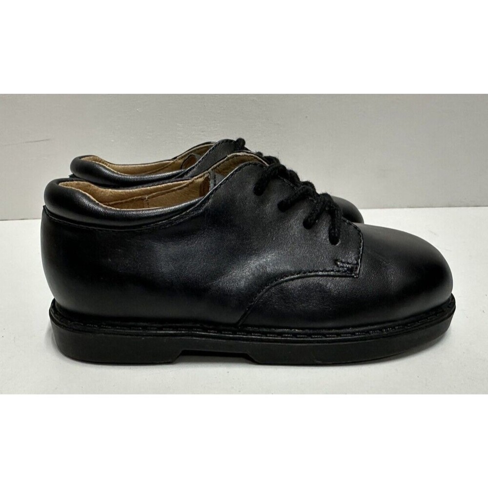 Jumping Jacks boys toddler size 8.5M dress lace up black leather shoes